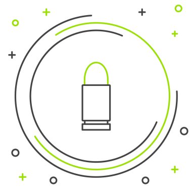 Beyaz arkaplanda çizgi kurşun simgesi izole edildi. Renkli taslak konsepti. Vektör.