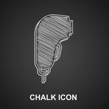 Chalk Scanner scanning bar code icon isolated on black background. Barcode label sticker. Identification for delivery with bars. Vector.