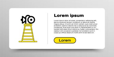 Beyaz arkaplanda çizgi anten simgesi izole edildi. Radyo anteni kablosuz. Teknoloji ve ağ sinyali radyo anteni. Renkli taslak konsepti. Vektör.