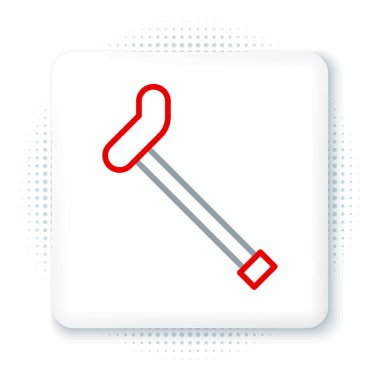 Beyaz arka planda izole edilmiş çizgi yürüyüşü çubuğu simgesi. Renkli taslak konsepti. Vektör