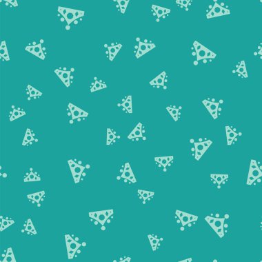 Green King crown icon isolated seamless pattern on green background.  Vector