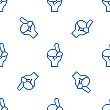 Line Hands in praying position icon isolated seamless pattern on white background. Praying hand islam muslim religion spirituality religious. Colorful outline concept. Vector