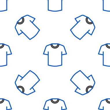 Çizgi tişört simgesi beyaz arkaplanda izole edilmiş kusursuz desen. Renkli taslak konsepti. Vektör