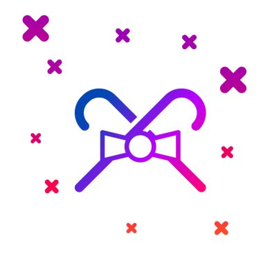 Beyaz arka planda izole edilmiş çizgili renkli Noel şekerleme çubuğu. Mutlu Noeller ve mutlu yıllar. Kademeli rastgele dinamik şekiller. Vektör.