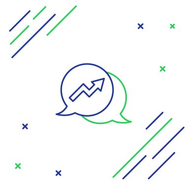 Çizgi Finansal Büyüme Simgesi beyaz arka planda izole edildi. Gelirleri arttırıyorum. Renkli taslak konsepti. Vektör