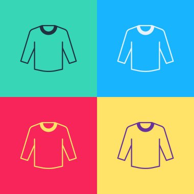 Pop sanat süveteri simgesi renk arkaplanında izole edilmiş. Kazak ikonu. Kazak tabelası. Vektör