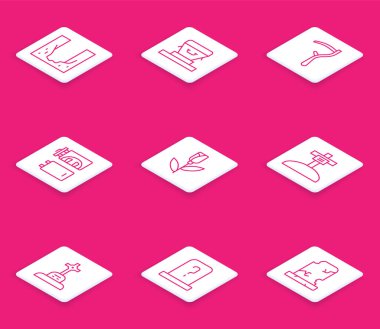 Set line Cemetery digged grave hole, Coffin, Scythe, Crematorium, Flower rose, Grave with cross,  and tombstone icon. Vector