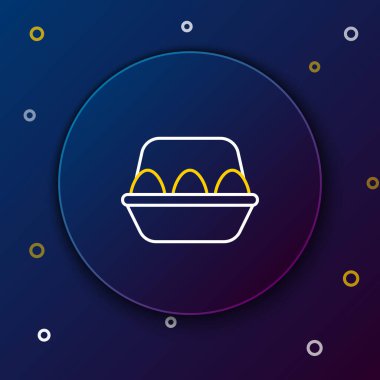 Tavuk yumurtası mavi arka planda izole edildi. Renkli taslak konsepti. Vektör