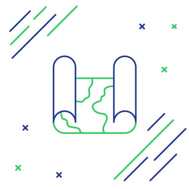 Katlanmış harita simgesi beyaz arkaplanda izole edildi. Renkli taslak konsepti. Vektör