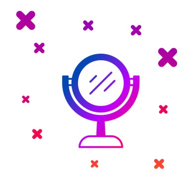 Color Hand mirror icon isolated on white background. Gradient random dynamic shapes. Vector