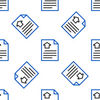 Line House sözleşme ikonu beyaz arka planda izole edilmiş pürüzsüz desen. Sözleşme oluşturma hizmeti, belge oluşumu, başvuru formu bileşimi. Renkli taslak konsepti. Vektör