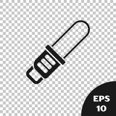 Siyah testere simgesi şeffaf arkaplanda izole edildi. Vektör.