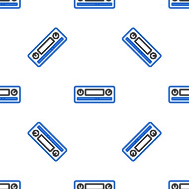Line Car Audio icon isolated seamless pattern on white background. Fm radio car audio icon. Colorful outline concept. Vector