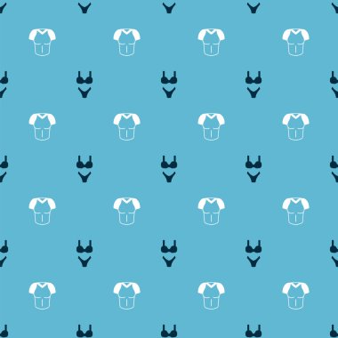 Set Swimsuit and T-shirt on seamless pattern. Vector