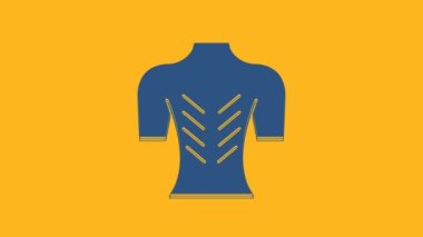 Blue Massage icon isolated on orange background. Relaxing, leisure. 4K Video motion graphic animation .