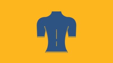 Blue Massage icon isolated on orange background. Relaxing, leisure. 4K Video motion graphic animation .