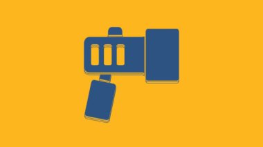 Blue Flashlight for diver icon isolated on orange background. Diving underwater equipment. 4K Video motion graphic animation .