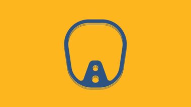 Blue Diving mask icon isolated on orange background. Extreme sport. Diving underwater equipment. 4K Video motion graphic animation .