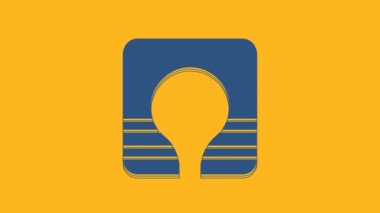 Blue Life jacket icon isolated on orange background. Life vest icon. Extreme sport. Sport equipment. 4K Video motion graphic animation .