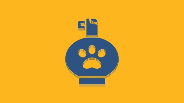 Icono Champú Blue Pet Aislado Sobre Fondo Naranja Señal Cuidado — Vídeos de Stock