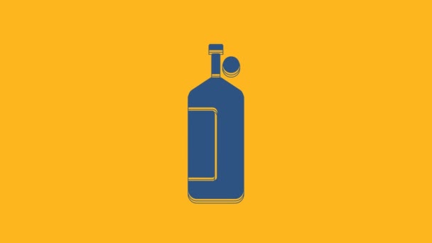 Blue Aqualung Icon Isolated Orange Background Oxygen Tank Diver Diving — Stockvideo