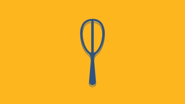 Blue Kitchen Whisk Icon Isolated Orange Background Cooking Utensil Egg — Stock Video