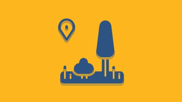 Blue Infographic City Map Navigation Icon Isolated Orange Background Mobile — Stockvideo