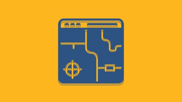 Blue Infographic City Map Navigation Icon Isolated Orange Background Mobile — 비디오