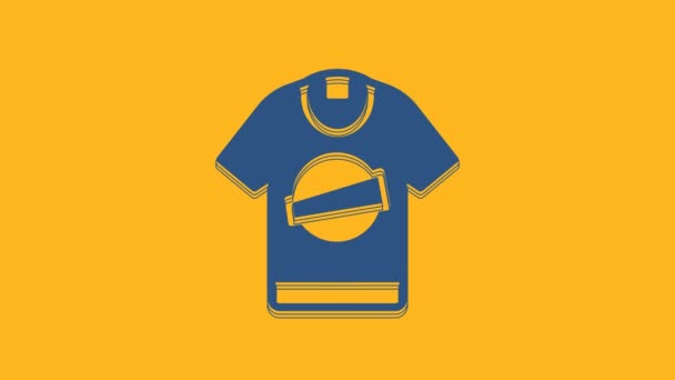 Blue Shirt Icon Isolated Orange Background Video Motion Graphic Animation — Stock video