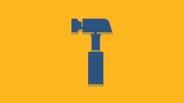 Синий Значок Оранжевом Фоне Инструмент Ремонта Видеографическая Анимация — стоковое видео