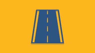 Blue Special bicycle ride on the bicycle lane icon isolated on orange background. 4K Video motion graphic animation .