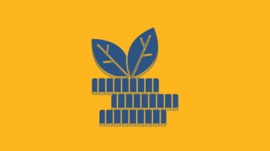 Blue Dollar plant icon isolated on orange background. Business investment growth concept. Money savings and investment. 4K Video motion graphic animation .