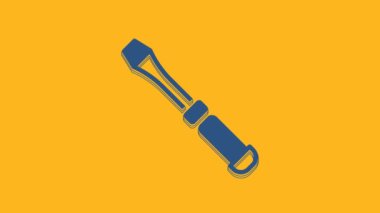 Blue Screwdriver icon isolated on orange background. Service tool symbol. 4K Video motion graphic animation .