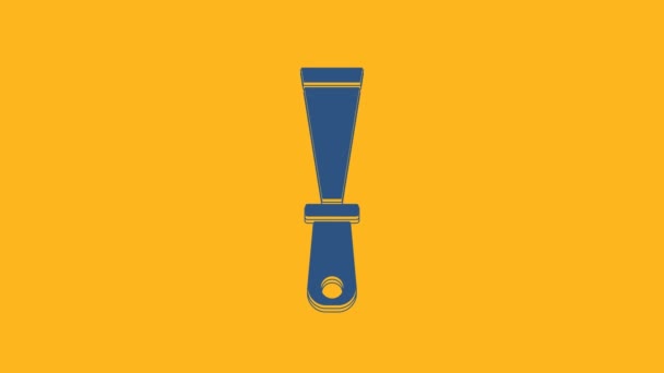 Blue Putty Messer Symbol Isoliert Auf Orangefarbenem Hintergrund Spachtelreparaturwerkzeug Instrumente — Stockvideo