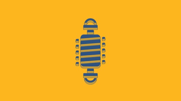 Blue Bicycle Suspension Icon Isolated Orange Background Video Motion Graphic — Stok Video