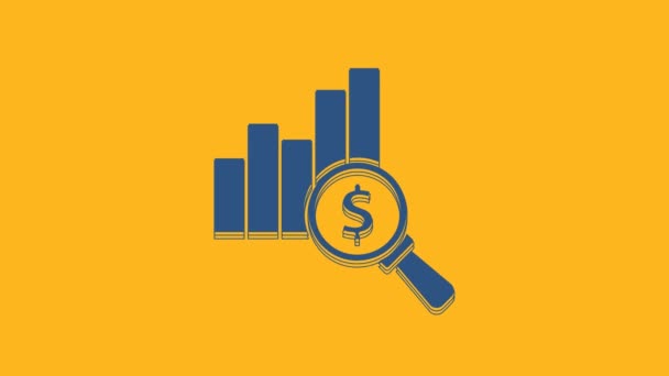 Blue Pie Chart Infographic Dollar Symbol Icon Isolated Orange Background — Stock Video