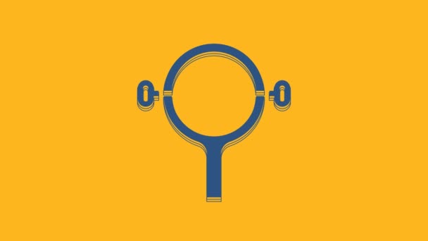 Blue Filter Wrench Icon Isolated Orange Background Key Tightening Bulb — Stockvideo