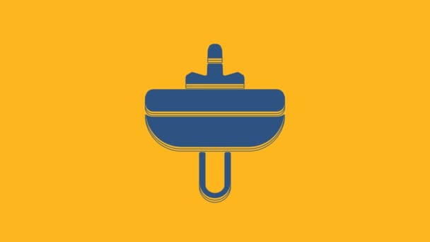 Blue Washbasin Water Tap Icon Isolated Orange Background Video Motion — Vídeo de stock