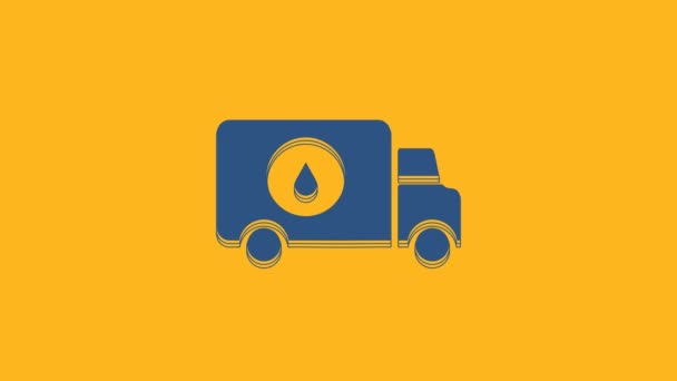 Blue Plumber Service Car Icon Isolated Orange Background Video Motion — Video