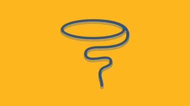 Blue Lasso icon isolated on orange background. 4K Video motion graphic animation .