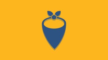Blue Cowboy bandana icon isolated on orange background. 4K Video motion graphic animation .