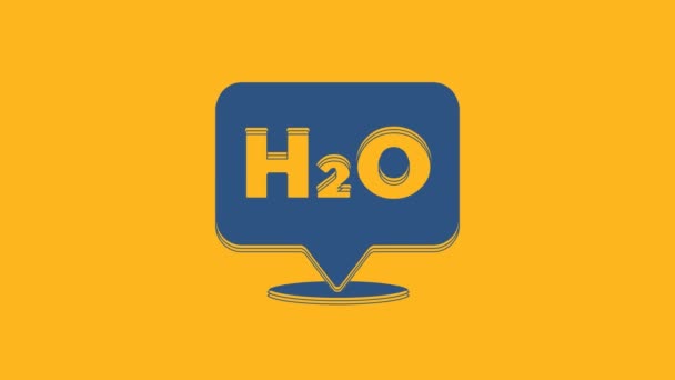 Blue Chemical Formula Water Drops H2O Shaped Icon Isolated Orange – stockvideo