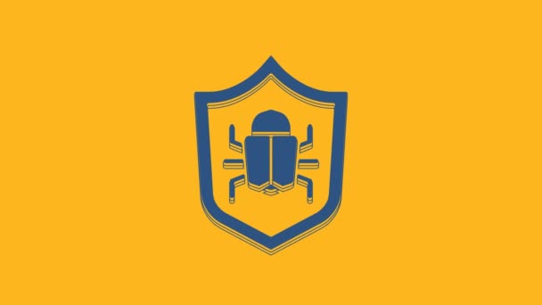 Blue System Bug Concept Icon Isolated Orange Background Code Bug — 비디오