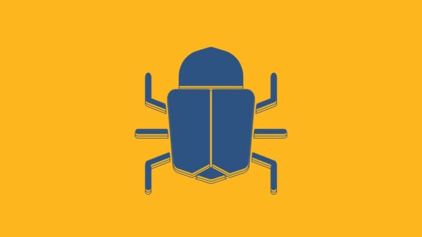 Blue System Bug Concept Symbol Isoliert Auf Orangefarbenem Hintergrund Code — Stockvideo