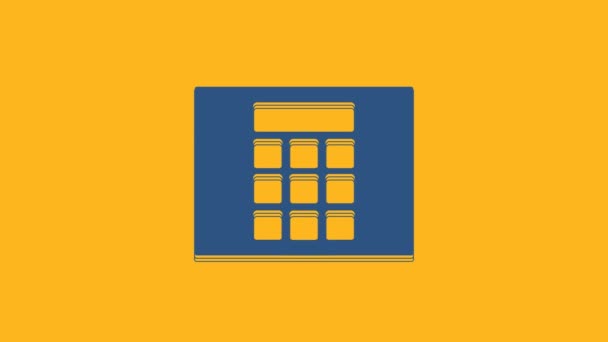 Blue Password Protection Safety Access Icon Isolated Orange Background Security — Vídeos de Stock