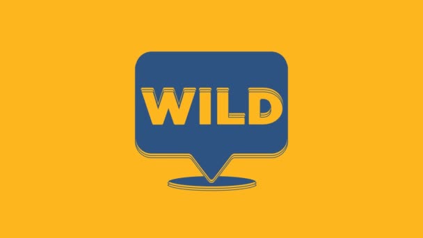 Blue Pointer Wild West Icon Isolated Orange Background Western Signboard — Vídeo de Stock