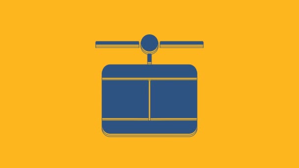 Ikona Modrého Kabelu Izolované Oranžovém Pozadí Jednoznačné Znamení Grafická Animace — Stock video