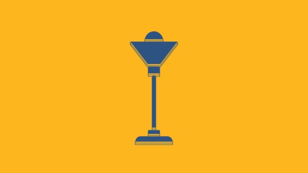 Blue Floor Lamp Icon Isolated Orange Background Video Motion Graphic — 图库视频影像