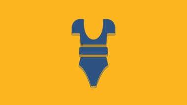 Blue Swimsuit icon isolated on orange background. 4K Video motion graphic animation .