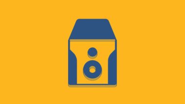 Blue Uninterruptible power supply UPS icon isolated on orange background. 4K Video motion graphic animation.